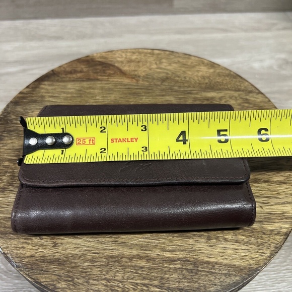 Vintage Stone Mountain Maroon 100% Leather Women's Wallet Several Compartments - Picture 8 of 10